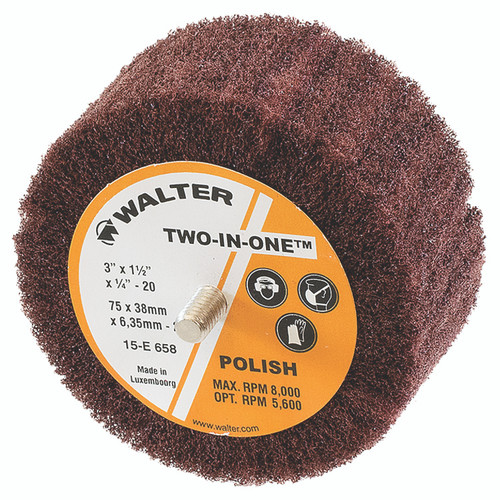 TWO-IN-ONE® 10 Pc. 3 x 1-1/2 x 1/4"-20" Flap Wheel   15E658