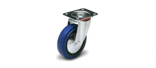3" Swivel Blue Elastic Rubber Wheel  TGC-10300-S