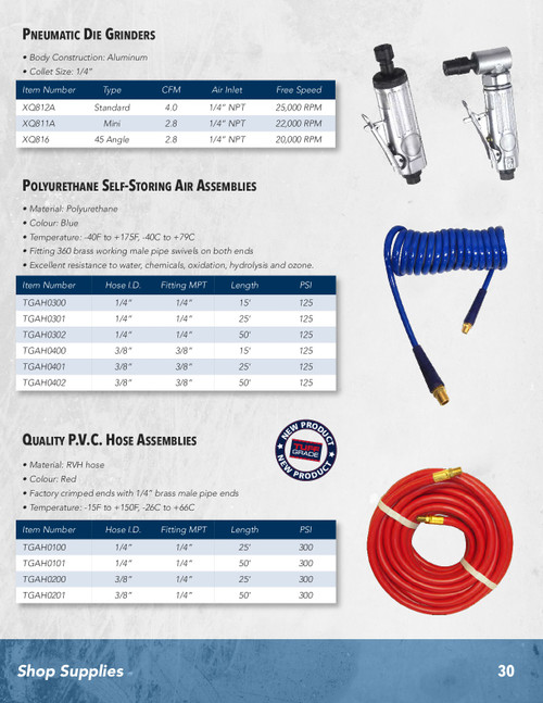 1/4" x 50' Self Storing Air Hose  TGAH0302