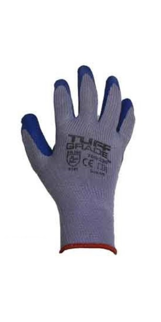 Crinkle Latex Coated Polyester Knit Glove Grey/Blue  TGG-220