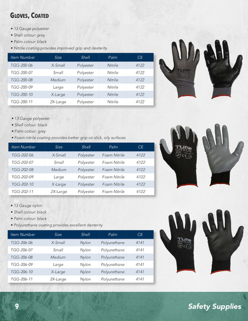 Nitrile Foam Coated Polyester Knit Glove Grey/Black  TGG-200