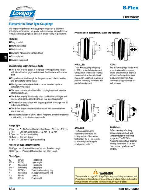 #6 x 15/16" Shaft Sure-Flex® Coupling Half   6J-FLNG-15/16-1/4X1/8KW
