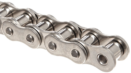 Nickel Plated Riveted Roller Chain - 100' Reel  DRV-50-1RNP-100FT