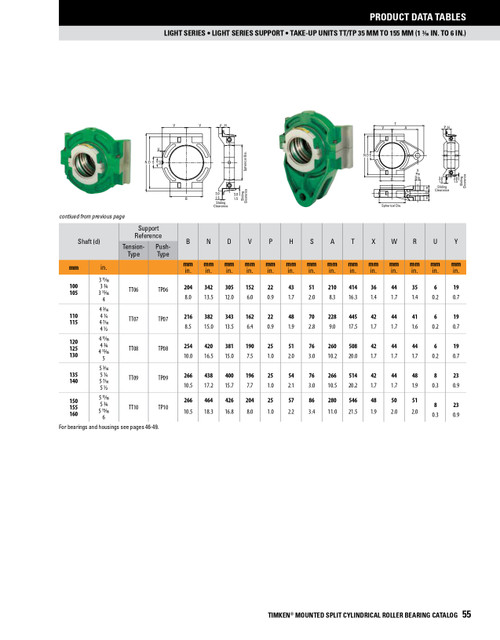 80mm Light Series Split Cylindrical Retained Bearing w/ Housing & pull type take up - Aluminum Triple Labyrinth Seal   LSM80BRHTPATL