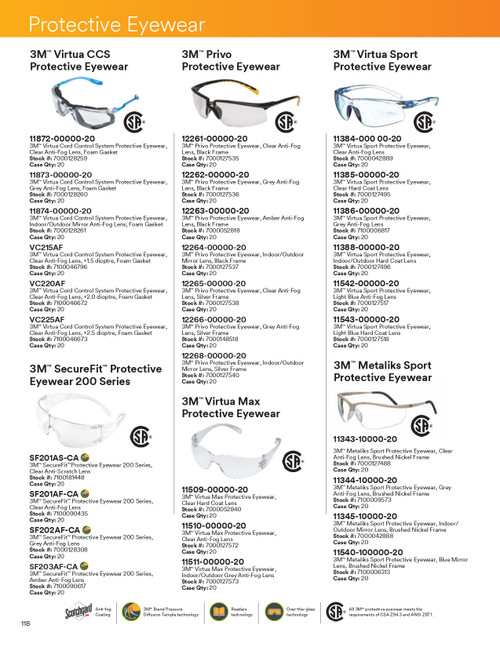 Virtua® CCS Safety Glasses w/Grey Smoke Lens  11873-00000-20