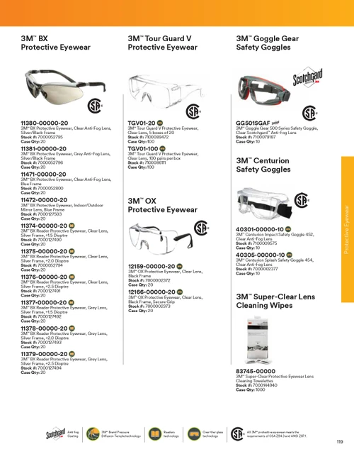 BX® Readers Safety Glasses w/Grey Smoke Lens +2.5 Diopter  11379-00000-20