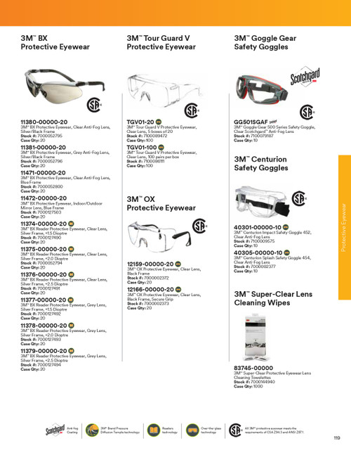 GoggleGear® Scotchgard® 500 Series Splash Goggles w/Clear Lens  GG501SGAF