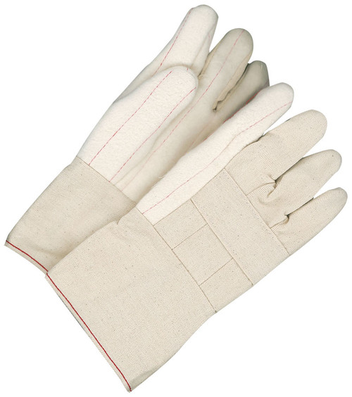 Hot Mill Cotton Glove w/Canvas Backhand & Gauntlet Cuff  10-1-28G