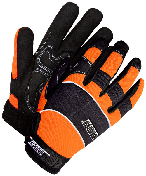 Mechanics Clarino® Leather Anti-Vib Gel Palm Hi-Viz Orange  20-1-10606