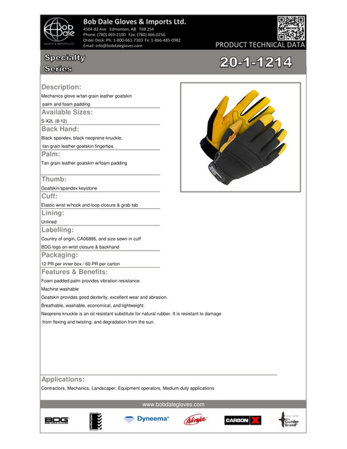 General Purpose Grain Goatskin Black/Yellow  20-1-1214