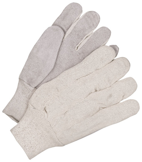 Economy Split Cowhide Canvasback Fitter Knitwrist White  30-1-LK86E
