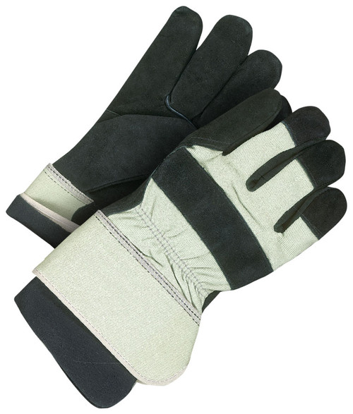 Winter Split Cowhide Canvasback Fitter w/Pullout Polar Fleece Liner Black  30-9-1020-XL