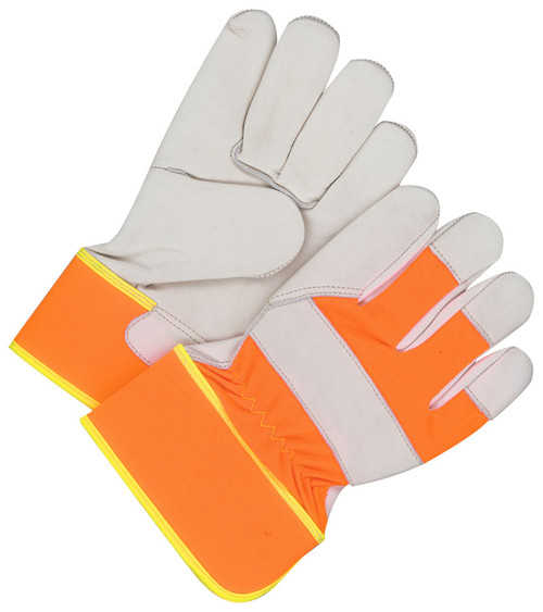 Grain Cowhide Canvasback Fitter Fleece Lined Hi-Viz Orange   40-1-290
