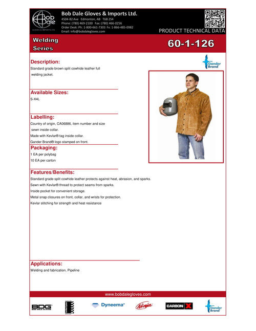 Split Cowhide Weld Jacket Brown  60-1-126