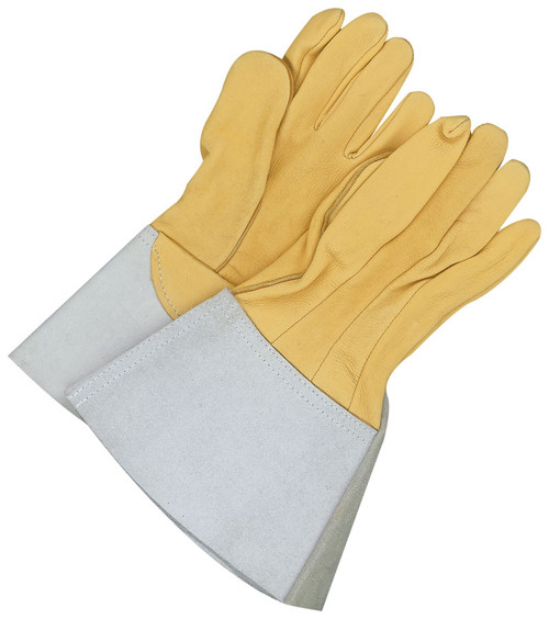 Grain Deerskin Tig Weld Glove w/5" Split Cowhide Gauntlet  64-1-1741