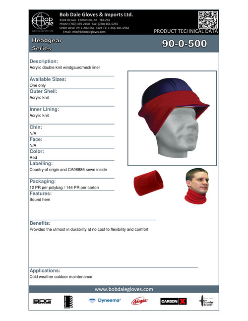Neck Warmer Black Acrylic  90-0-500