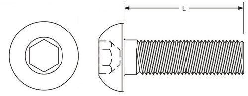 #4-40 UNC Button Socket Head Cap Screw - Black Oxide  201017 - 201019