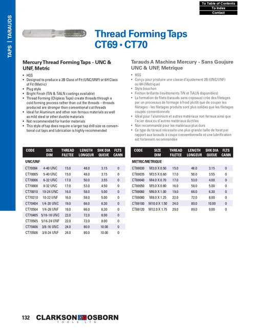 3/8"-24 UNF HSS Mercury Thread® Thread Forming Tap   CT70506