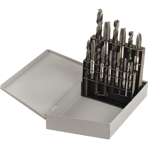 18Pc. #6-32 - 1/2"-13 NC HSS Tap & Drill Set   DR06990