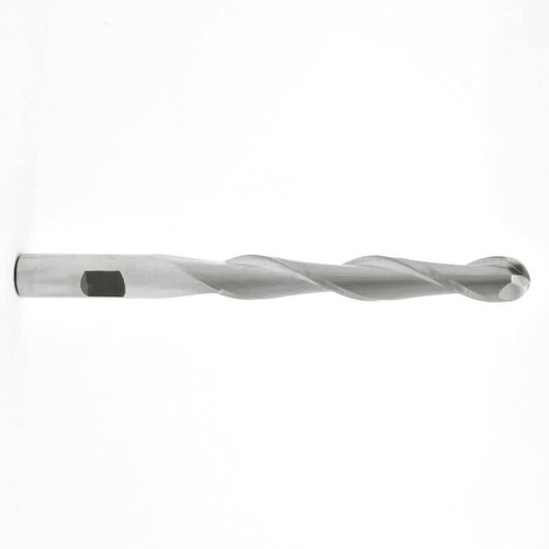 1" HSS 2 Flute High Helix Long Ball Nose End Mill   EM19100T