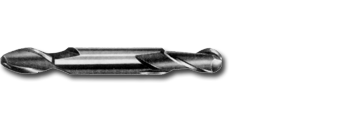 3/8" TiN Coated HSS 2 Flute Double Ball Nose End Mill   EM83024T