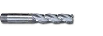 4.5mm TiNC Coated Cobalt 3 Flute Long Threaded Shank End Mill   MC17545C