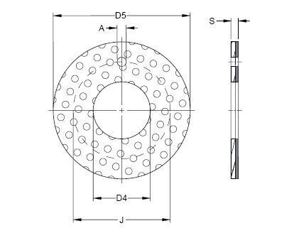 Metric THX Series Dryslide Co-Acetal Thrust Washer  TW-2848-THX-M
