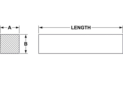 Square Metric 4mm x 12" Stainless Steel Keystock  4MM-12-S