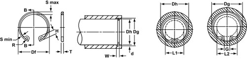 Internal SAE Phosphated Beveled Retaining Ring  VHO-0118-PA