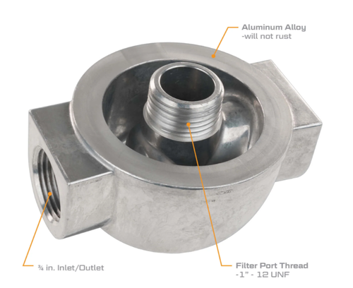 3/4" NPT 18 GPM Aluminum Filter Adapter   129420-26