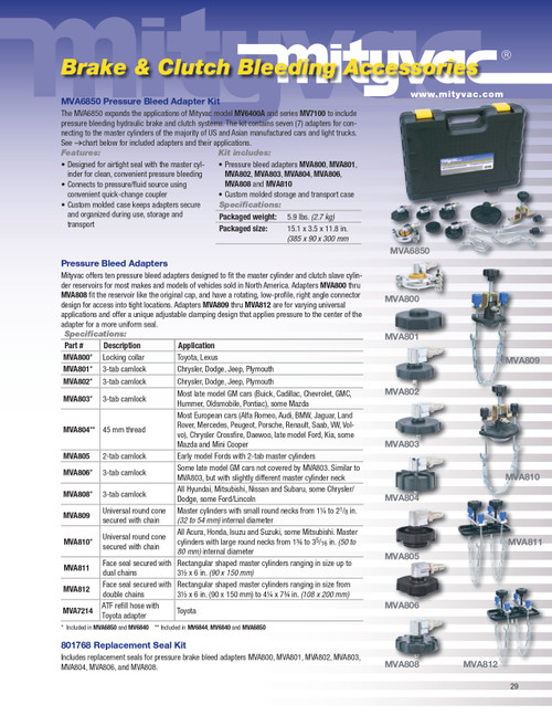 Pressure Bleed Adapter   MVA808