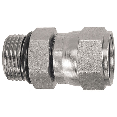 3/4"-16 x 3/8" Steel Male ORB - Female 37° JIC Connector  0511-08-06
