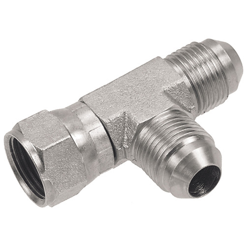 1-1/2 x 1-1/2 x 1-1/2" Steel Male 37° JIC - Male 37° JIC - Female 37° JIC Tee  05T55-24-24
