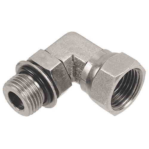 1-5/16"-12 x 1" Steel Male ORB - Female NPSM Swivel 90° Elbow  0691-16-16