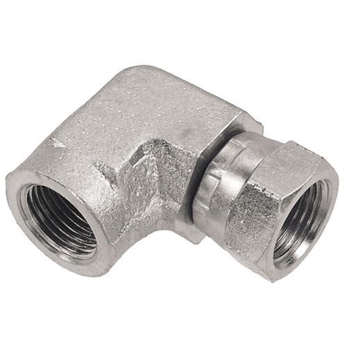 1-1/2 x 1-1/2" Steel Female NPT - Female NPSM Swivel 90° Elbow  0698-24-24