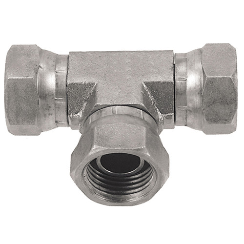 3/4 x 3/4 x 3/4" Steel Female NPSM - Female NPSM - Female NPSM Swivel Tee  06T0606-12-12