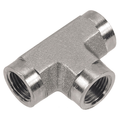 1/2 x 1/2 x 1/2" Stainless Steel Female NPT - Female NPT - Female NPT Tee  08T88SS-08-08
