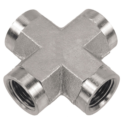 3/8" Steel Female NPT Cross  08X88-06-06