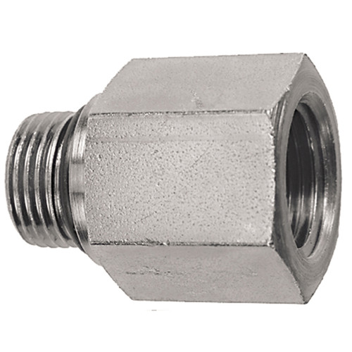 3/4"-16 x 1/4" Steel Male ORB - Female NPT Connector  1108-08-04
