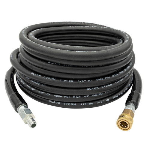 3/8 x 3/8" x 100' Black Storm Pressure Wash Assembly w/ Quick Couplings   119-06CST100