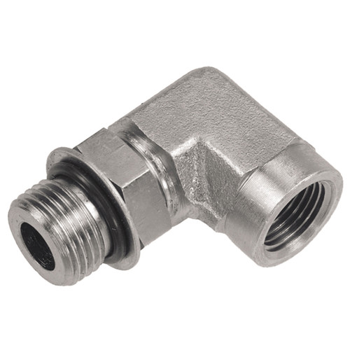 1-5/8"-12 x 1-1/4" Steel Male ORB - Female NPT 90° Elbow  1198-20-20