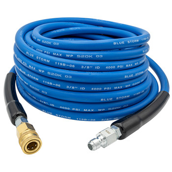 3/8 x 3/8" x 25' Blue Storm Pressure Wash Assembly w/ Quick Couplings   119B-06CST25
