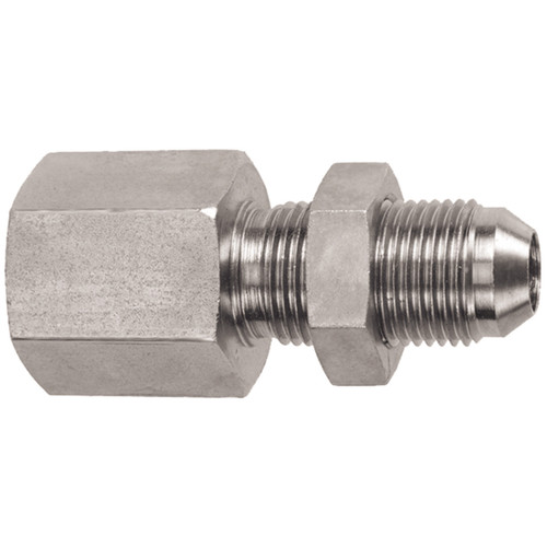 3/8 x 1/2" Steel Female NPT - Male 37° JIC Bulkhead  1508BH-06-08