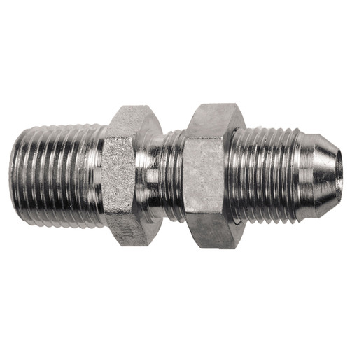 1/8 x 1/4" Steel Male NPT - Male 37° JIC Bulkhead  1516BH-02-04