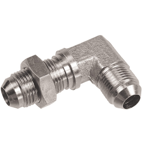 1/4 x 1/4" Steel Male 37° JIC - Male 37° JIC Bulkhead 90° Elbow  1595BH-04-04
