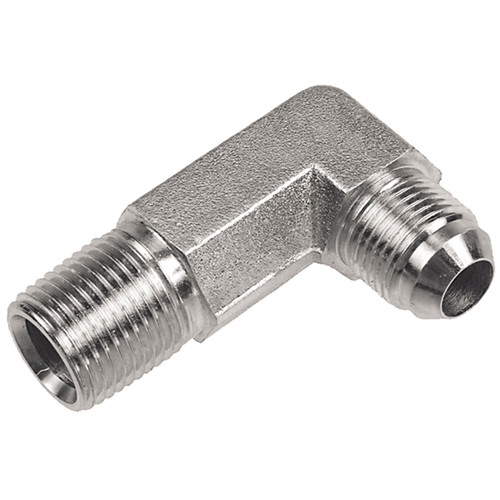 3/8 x 3/8" Steel Male NPT - Male 37° JIC 90° Long Drop Elbow  1596L-06-06