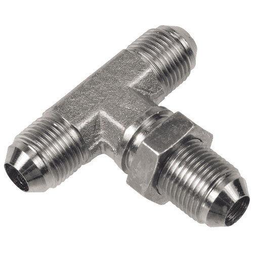 3/4 x 3/4 x 3/4" Steel Male 37° JIC - Male 37° JIC - Male 37° JIC Bulkhead Tee  15T55BH-12-12