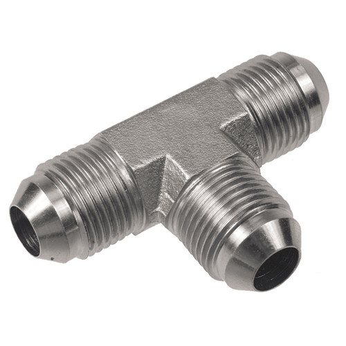 9/16"-18 x 3/8 x 3/8" Stainless Steel Male ORB - Male 37° JIC - Male 37° JIC Tee  15T55SS-06-06