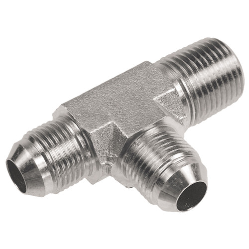 3/8 x 1/2 x 1/2" Steel Male NPT - Male 37° JIC - Male 37° JIC Tee  15T65-06-08