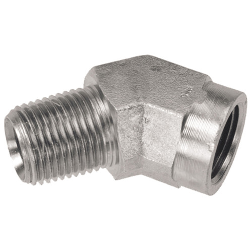 1/4 x 1/4" Steel Male NPT - Female NPT 45° Elbow  1648-04-04